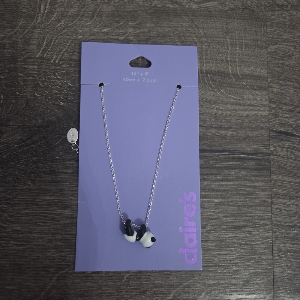 Claire's Silver Panda Necklace NEW